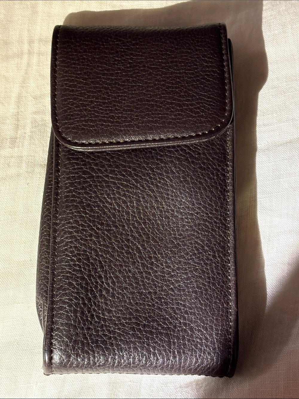 COACH tumble calf glasses case - MAHOGANY / RARE